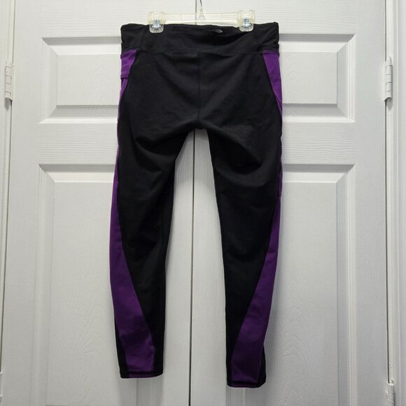 Lucy Purple Black Cropped Leggings Medium - Picture 3 of 5